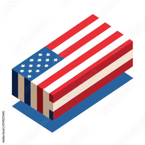 american flag with ballot box