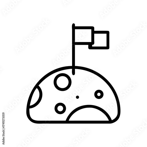 Flag on the moon icon representing exploration and discovery  