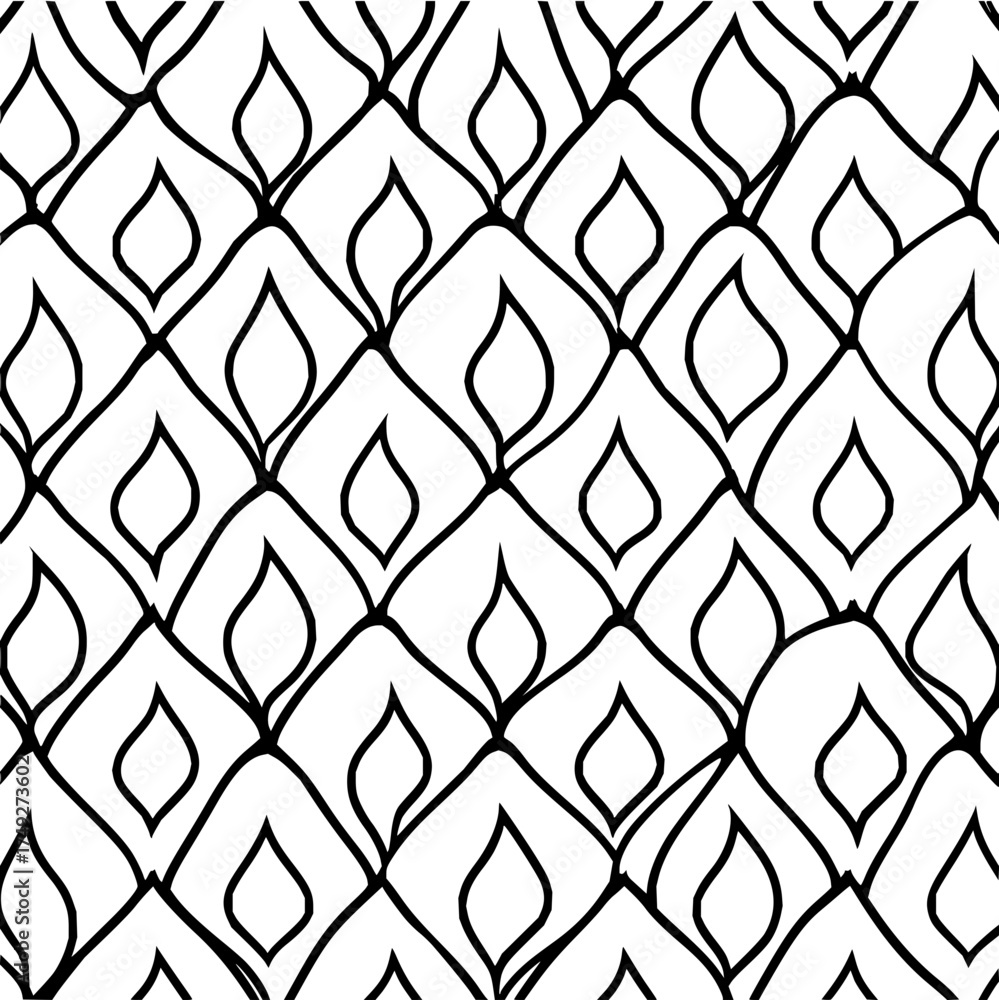 Naklejka premium Seamless abstract pattern black and white vector background wallpaper textile design surface repeating texture art 100
