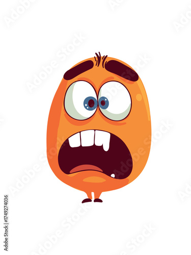 vector illustration cute shocked emoticon
