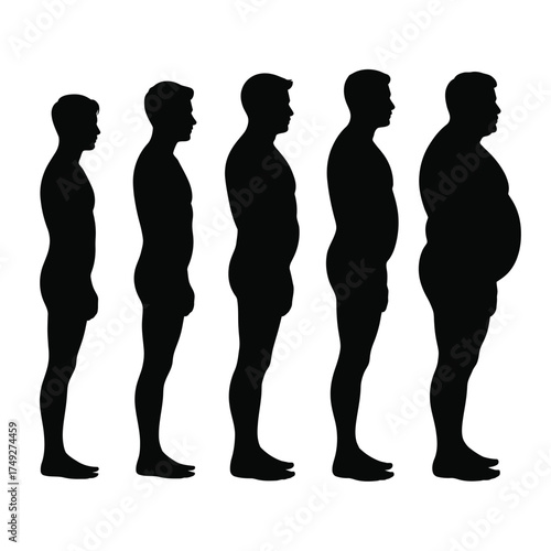 Silhouette illustration of human body types scalable vector graphics for health and fitness concepts silhouette