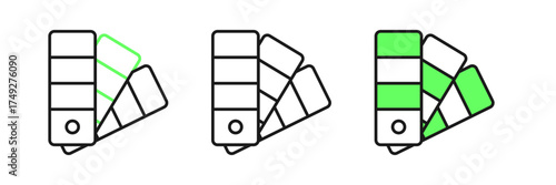 Set line Color palette guide icon isolated on white background. Vector