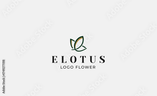 Logo Abstract Lotus or Tulip Flower With Letter E. Nature, Feminine and Beauty Colourful Creative Template. Modern and Minimalist Concept