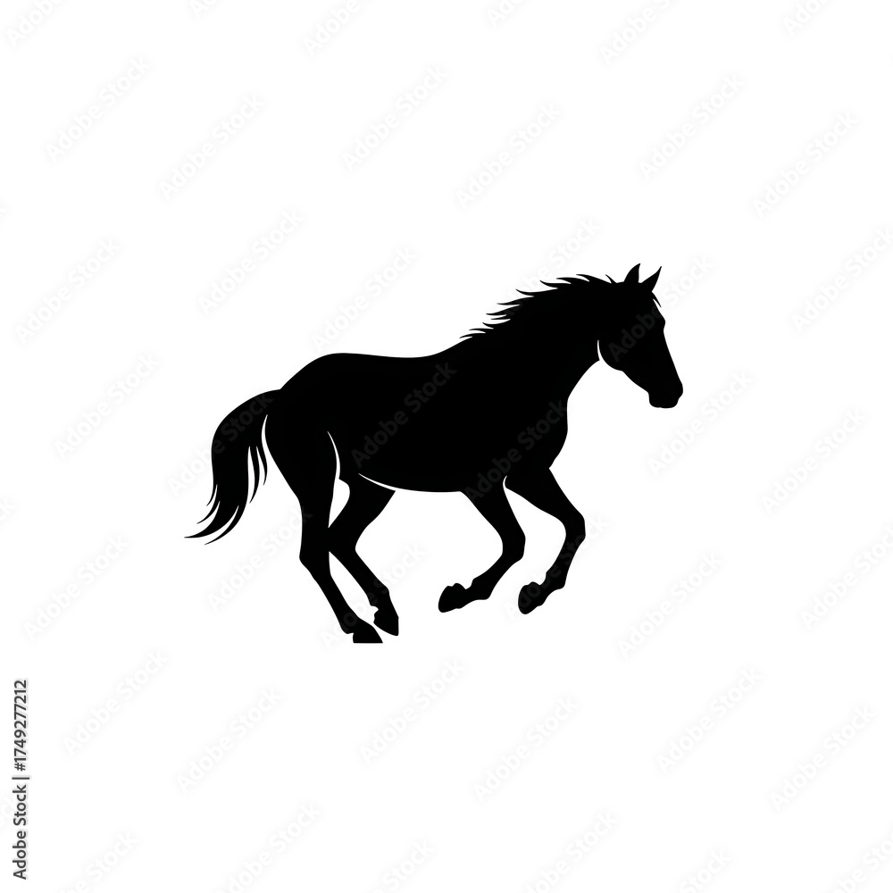 Obraz premium Black horse animal silhouette icon