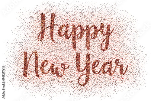 Happy new year glitter text isolated on white background