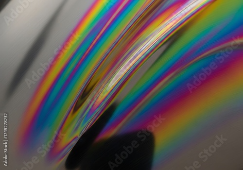 Liquid rainbow effect with colorful waves on a smooth surface
