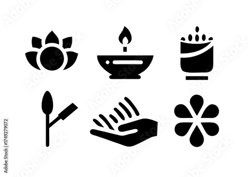 Collection of spa and wellness icons