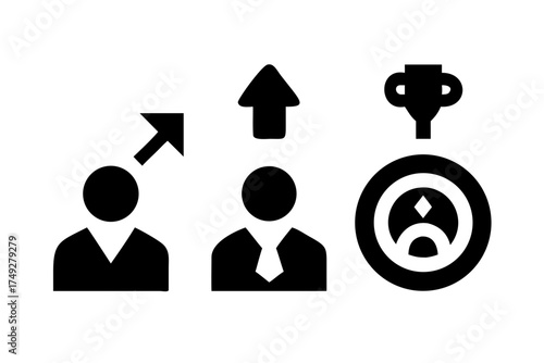 Career progression showing growth and achievement