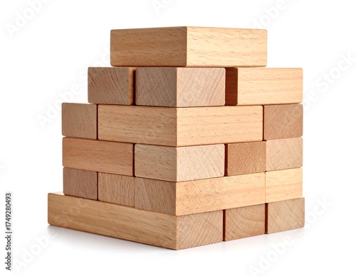 Wooden blocks in a stack