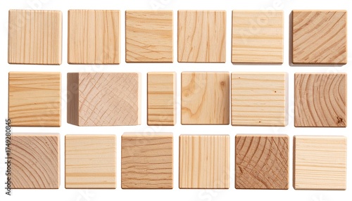 Wooden blocks of varying grain