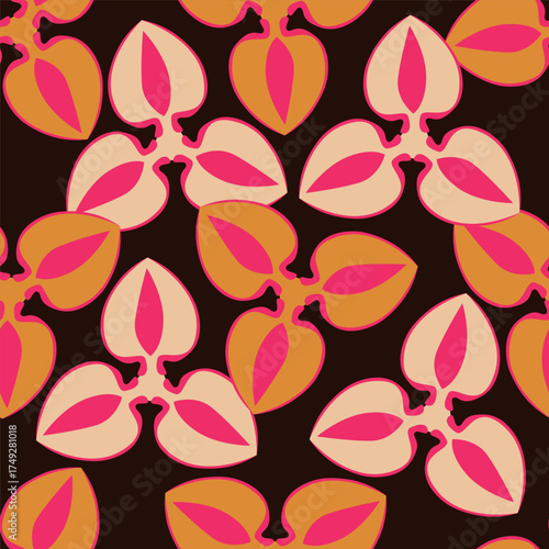 Floral botanical vector texture pattern with flowers and leaves. Seamless pattern can be used for wallpaper, pattern fills, web page background, surface textures.
