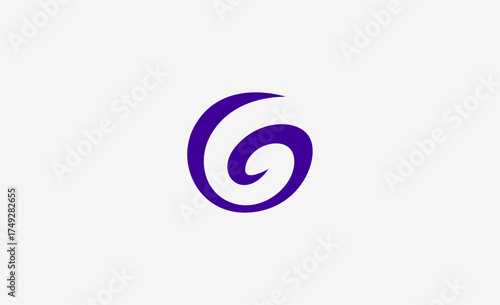 Abstract Logo Spiral with Letter G. Modern and Minimalist Concept