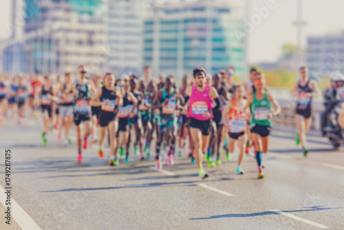 marathon runners in the city