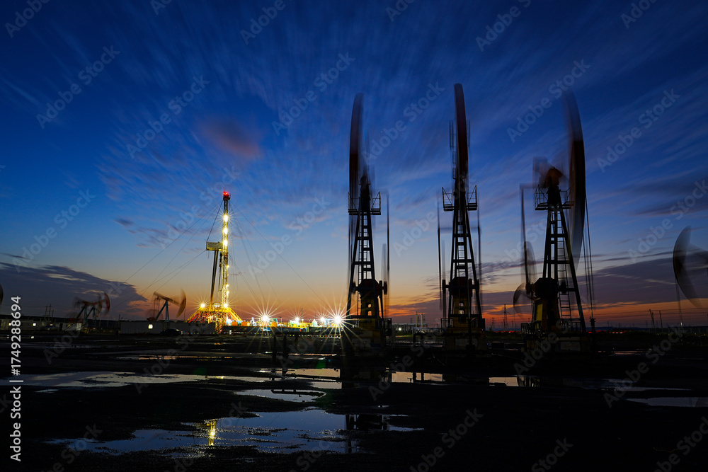 Naklejka premium Oil pump in the outdoor work