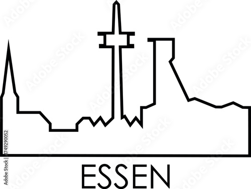 A collection of modern flat vector icons representing the main cities of Germany, including Berlin, Munich, Hamburg, Frankfurt, Cologne, Stuttgart, and more. Each city icon features famous landmarks a