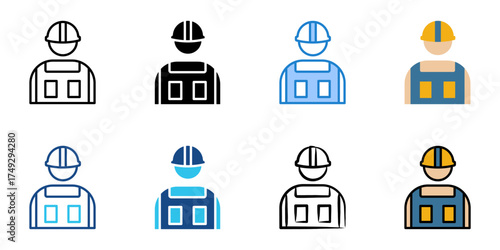 Labor icon set multiple style vector collection illustration
