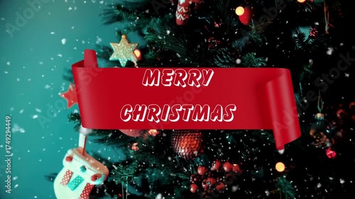 video celebartion design happy christmas card with christmas tree