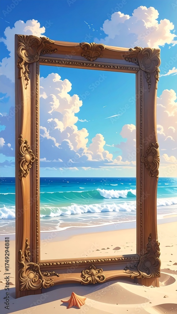 custom made wallpaper toronto digitalBeach scene framed