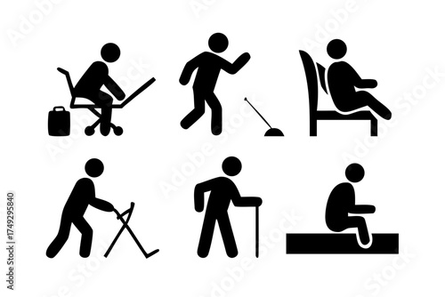 Collection of stick figures in different poses