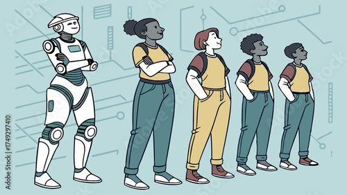 Artificial Intelligence Robot Leading Diverse Student Team for Future Technology Innovation and Digital Education