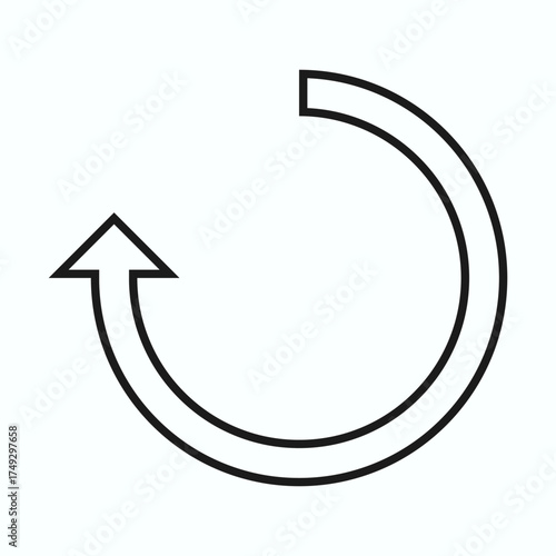 Hollow Three Quarter Circle Arrow Icon