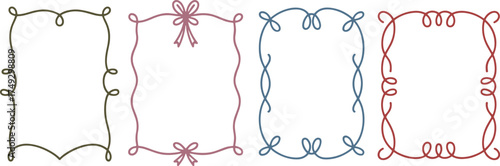 Collection of elegant decorative ornate vintage flourish borders for design projects