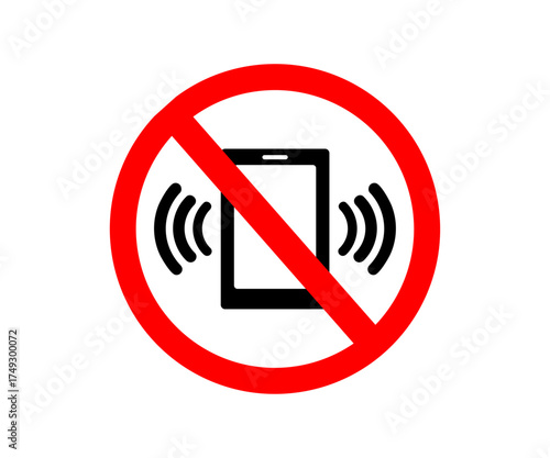 No phone call icon. Warning sign. No smartphone allowed icon vector design and illustration.
