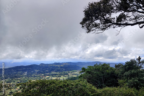 Beautiful landscape view of sky and clouds from the top of the hill. South Indian hill station.