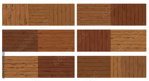 Wood texture samples arranged in three horizontal rows of tileable patterns