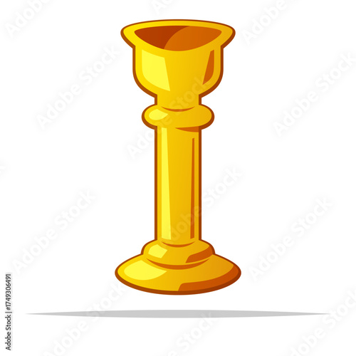 Empty candle holder vector isolated illustration