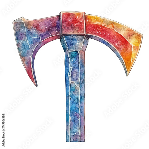 watercolor vector of Crowbar, isolated on a white background.