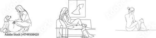 A modern illustration of a father and daughter is created using a continuous line drawing with a minimalist approach to design
