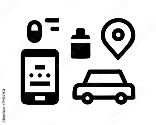 Online taxi service with location pin