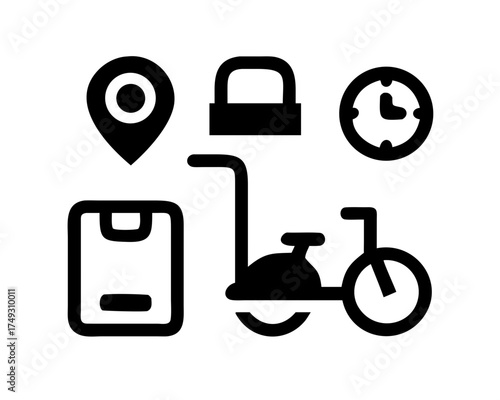 Delivery and transportation icons for logistics
