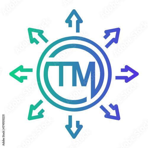 trademark Line Gradient Icon
