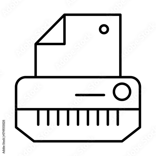 paper shredder line icon