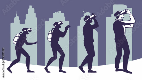 Human Evolution with Virtual Reality Headsets Adapting to Future Technology and Digital Transformation in an Urban Cityscape for Immersive Experience