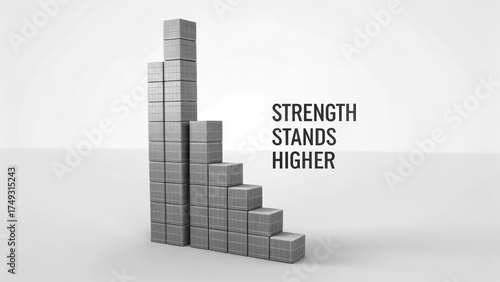 Building Strength Through Stacked Blocks and Motivational Message