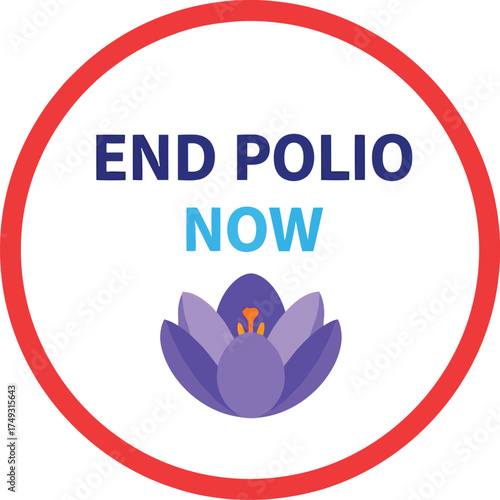 Vector art of end polio now for awareness campaign use
