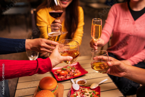 Wallpaper Mural Celebrate whisky at an intimate party at a camping restaurant. A group celebration.	 Torontodigital.ca