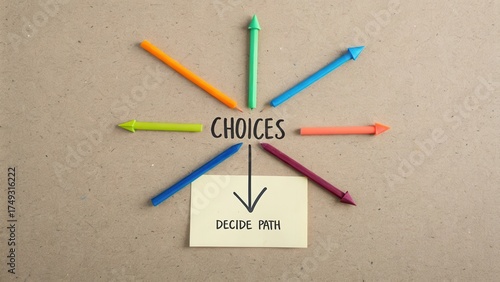 Wallpaper Mural Colorful Arrows Signifying Choices and Decision-Making Process Torontodigital.ca