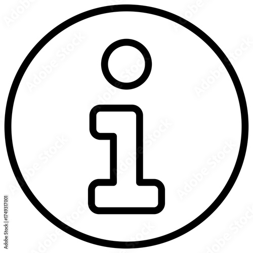 Info Circle Outline Icon Design Vector - Circle with an information symbol, representing help, assistance, or general info