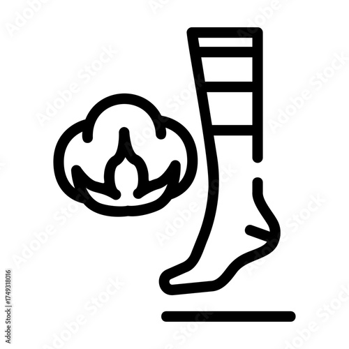 cotton sock Line Icon