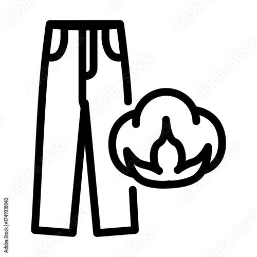 cotton trousers Line Icon