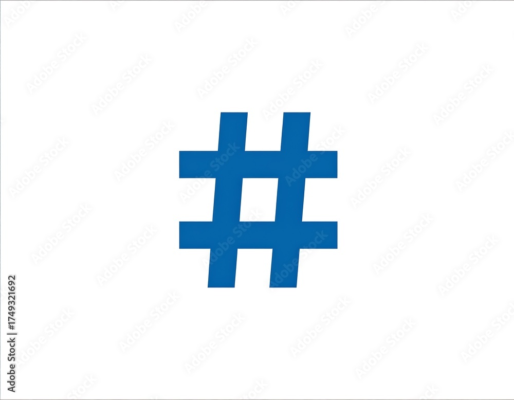 Obraz premium Blue hashtag symbol