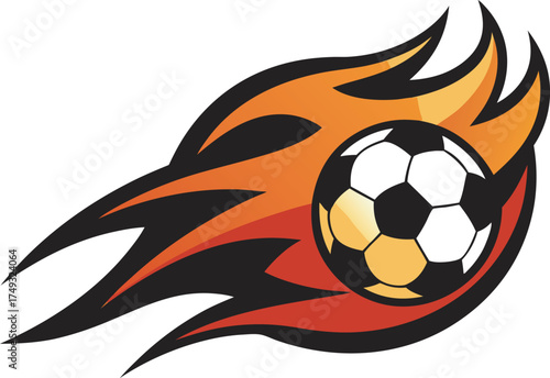 Classic soccer ball illustration in vibrant cmyk colors