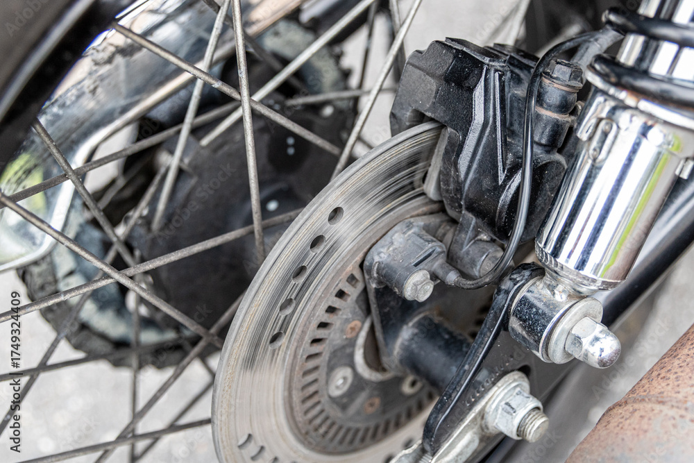 Obraz premium Moto vintage - style retro - disque de frein