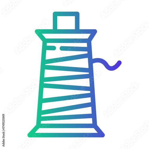 cotton thread spool Line Gradient Icon