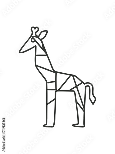selective focus origami giraffe figure