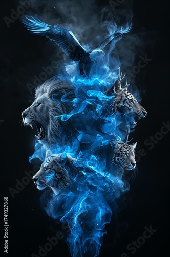 smoke on black background